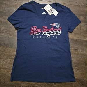 NFL New England Patriots Women's Short Sleeve V Neck T-shirt New With Tags